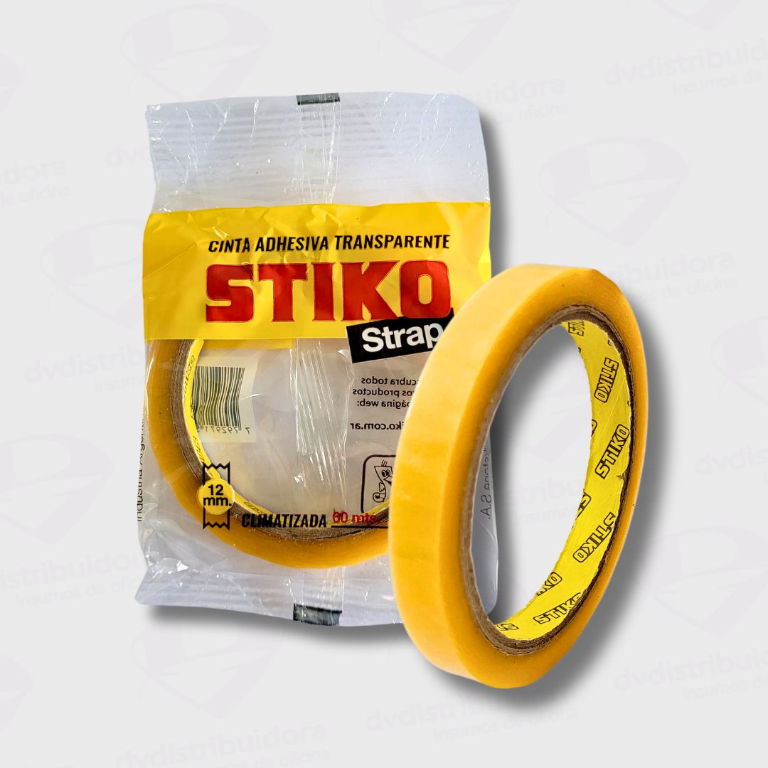 Cinta De Escritorio Grande Transparente Stiko 12MM x 60MTS Cinta Adhesiva De Escritorio Grande Stiko 12MM x 60MTS Transparente - Adhesivo Duradero y Confiable - Imagen 1