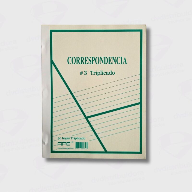 Cuaderno De Correspondencia Triplicado 21.5 x 28CM N°3