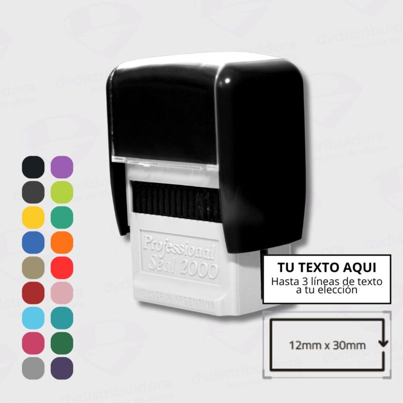 Sello Personalizado Automatico Con 1 2 O 3 Lineas De Texto Y O Dibujo 30MM X 12MM