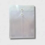 Sobre Plástico con Traba de Hilo y Tapa - Formato Vertical - Avios - Tamaño Oficio