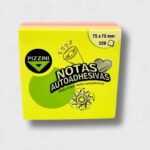 Notas Adhesivas Pizzini 75x75mm 320 Hojas Fluo - Adhesivo Reposicionable - Imagen 2