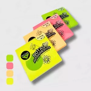 Inicio 15 Nota De 80 Hojas Adhesiva Pizzini 75X75MM Fluo