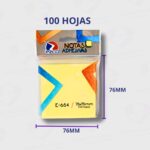 Notas Adhesivas Ezco 75x75mm 100 Hojas - Adhesivo Reposicionable - Color Amarillo - Imagen 4