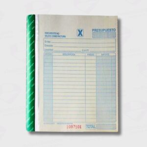 Talonario Alianza Presupuesto Duplicado Grande