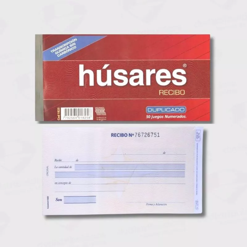 Talonario Husares 1825 Recibo Duplicado