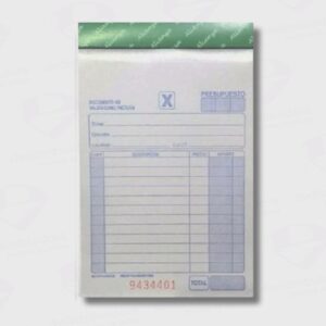 Talonario Presupuesto chico Alianza