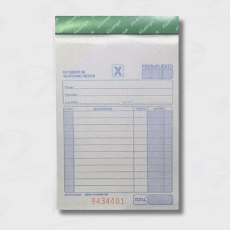 Talonario Presupuesto chico Alianza