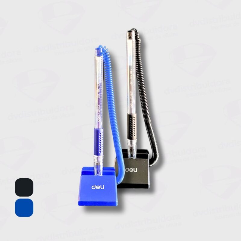 Boligrafo Lapicera Con Cordon Base Adherible Deli 0.5MM