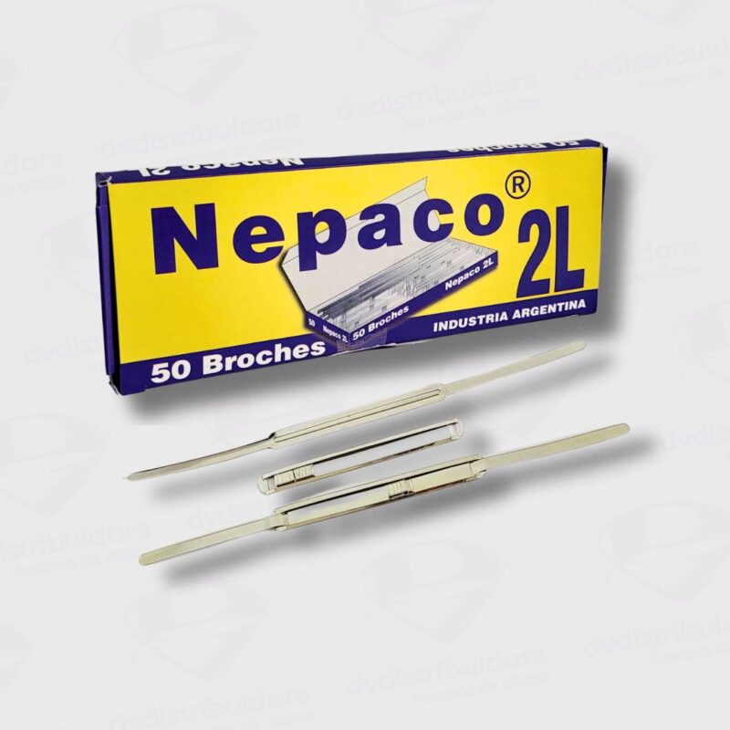 Broche Metalico Nepaco N°2 Largo Para Carpetas De Cartulina
