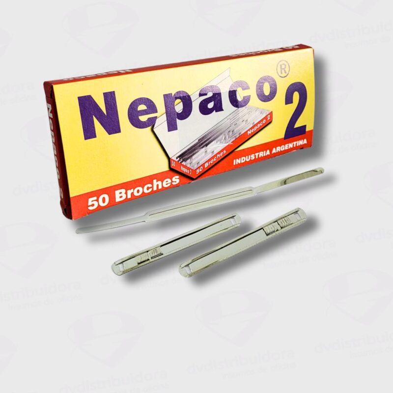 Broche Metalico Nepaco N°2 Para Carpetas De Cartulina