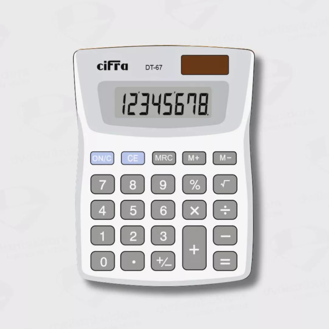 Calculadora De Escritorio Cifra 8 Digitos DT-67 Calculadora De Escritorio Cifra DT-67 De 8 Dígitos - Funciones Básicas y Alimentación Dual - Imagen 1