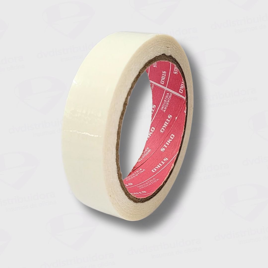 Cinta Doble Faz Bifaz Blanca 24MM X 25MTS Cinta Adhesiva Doble Faz Stiko 24MM x 25MTS - Adhesión Duradera De Excelencia - Imagen 1