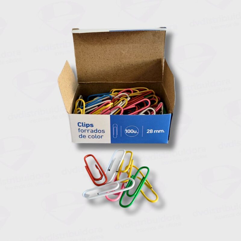 Clips Ganchito Metalico Forrado Color De 28MM N°3 Olami