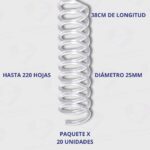 Espiral Plástico De PVC Dasa 25MM - Hasta 220 Hojas - Paquete x 20 Unidades - Excelencia y Calidad En Encuadernación - Imagen 3