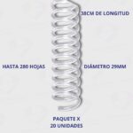 Espiral Plástico De PVC Dasa 29MM - Hasta 280 Hojas - Paquete x 20 Unidades - Excelencia y Calidad En Encuadernación - Imagen 3