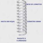 Espiral Plástico De PVC Dasa 50MM - Hasta 500 Hojas - Paquete x 6 Unidades - Excelencia y Calidad En Encuadernación - Imagen 3