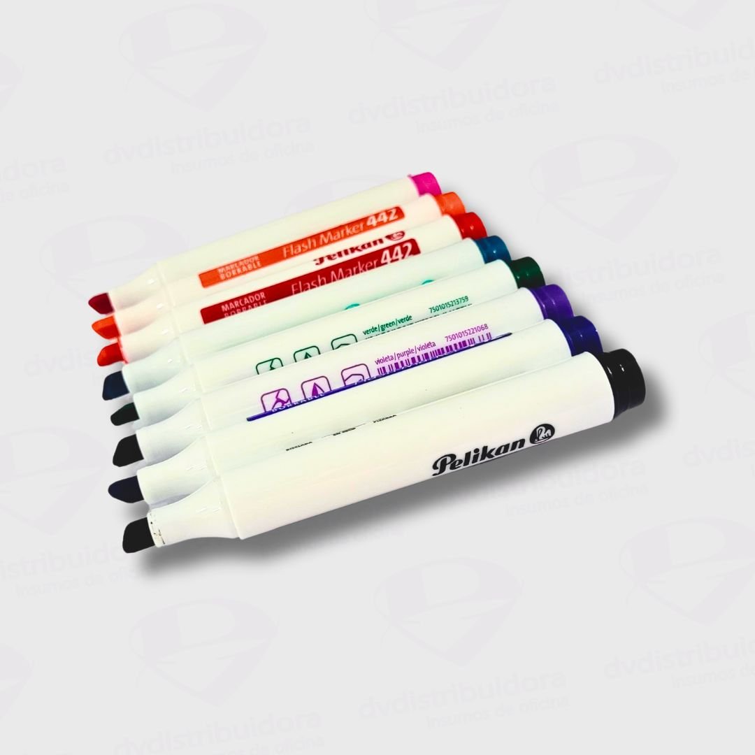 Marcador Para Pizarra Pelikan Flash Marker 442 - Punta Cuadrada - Blister x 8 Colores - Tinta Fácil Borrado - Imagen 3