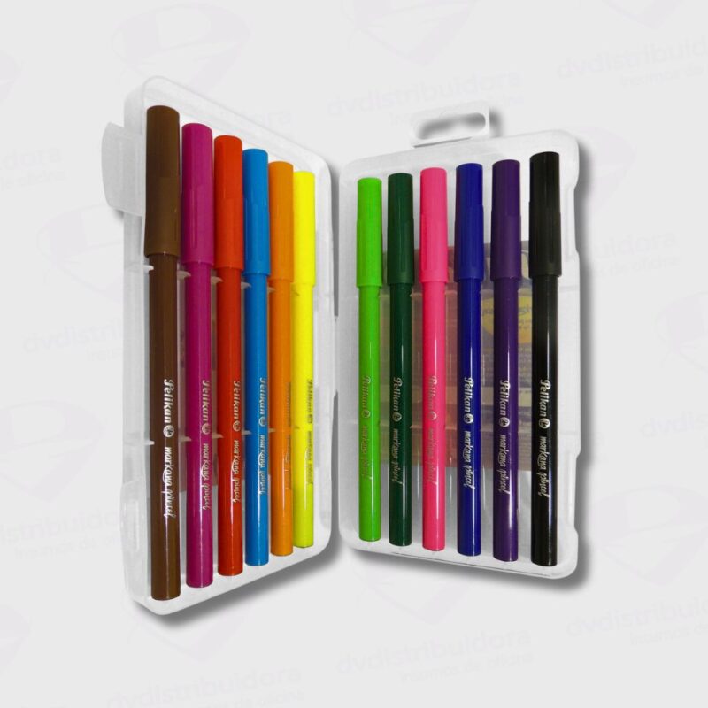 Marcador Rotulador Markana Lettering Pelikan x 12 Colores Punta Pincel