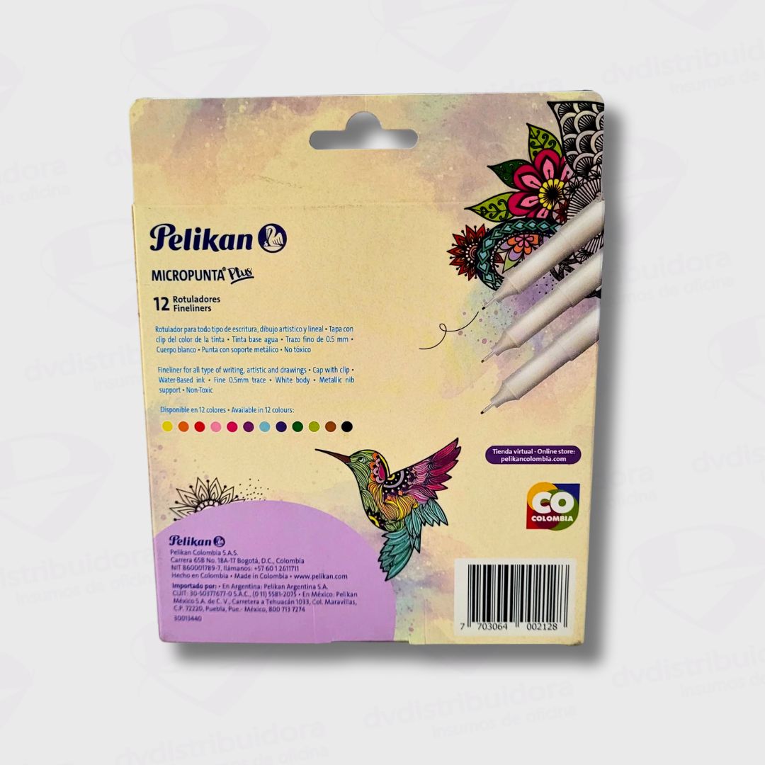 Marcador Rotulador Al Agua Pelikan Micropunta Plus Extra Fina 0.5MM - Set x 12 Colores - Trazos Precisos y Definidos - Imagen 3