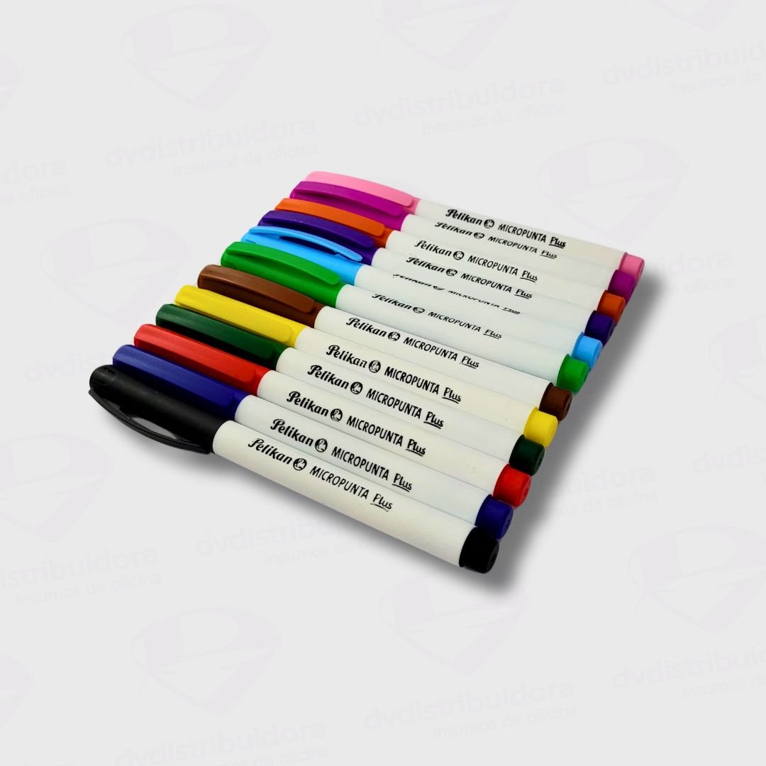 Marcador Rotulador Al Agua Pelikan Micropunta Plus Extra Fina 0.5MM - Set x 12 Colores - Trazos Precisos y Definidos - Imagen 1