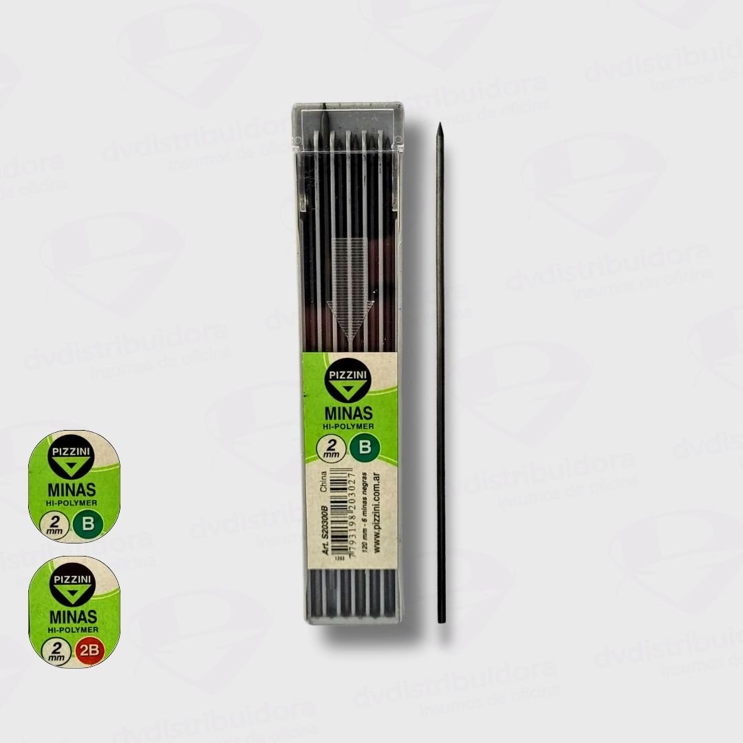 Mina 2MM Pizzini Mina Para Portamina Pizzini De 2MM - Estuche x 6 Minas - Versatilidad y Calidad En Trazo - Imagen 1