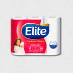 Papel Higiénico Elite Clasico Hoja Simple - Paquete De 6 Rollos De 30MTS - Suavidad Con Extracto De Algodón