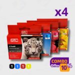 Combo x4 Cartuchos Alternativos Para Impresora Epson T206 GTC