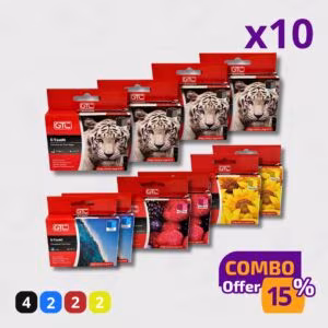 Combo Cartucho Alternativo Para Impresora Epson T206 GTC x10
