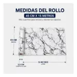 Rollo Vinilo Autoadhesivo Decorativo Self Símil Marmol Blanco 45cm X15m - Imagen 5