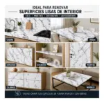 Rollo Vinilo Autoadhesivo Decorativo Self Símil Marmol Blanco 45cm X15m - Imagen 2