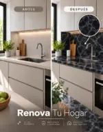 Rollo Vinilo Autoadhesivo Decorativo Self Símil Marmol Negro 45cm X15m - Imagen 2
