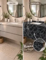 Rollo Vinilo Autoadhesivo Decorativo Self Símil Marmol Negro 45cm X15m - Imagen 3