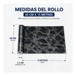 Rollo Vinilo Autoadhesivo Decorativo Self Símil Marmol Negro 45cm X15m - Imagen 4