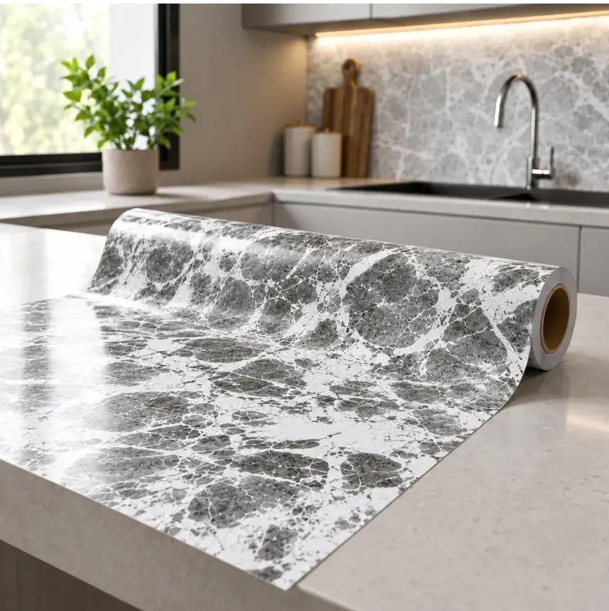 Vinilo Símil Mármol Gris SELF Autoadhesivo 45 cm x 15 m 00 Rollo Vinilo Autoadhesivo Decorativo Self Símil Marmol Gris 45cm X15m - Imagen 1