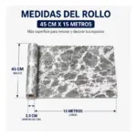 Rollo Vinilo Autoadhesivo Decorativo Self Símil Marmol Gris 45cm X15m - Imagen 5