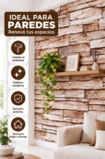 Rollo Vinilo Autoadhesivo Decorativo Self Símil Piedra Rústica 45cm X15m - Imagen 7