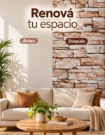 Rollo Vinilo Autoadhesivo Decorativo Self Símil Piedra Rústica 45cm X15m - Imagen 5