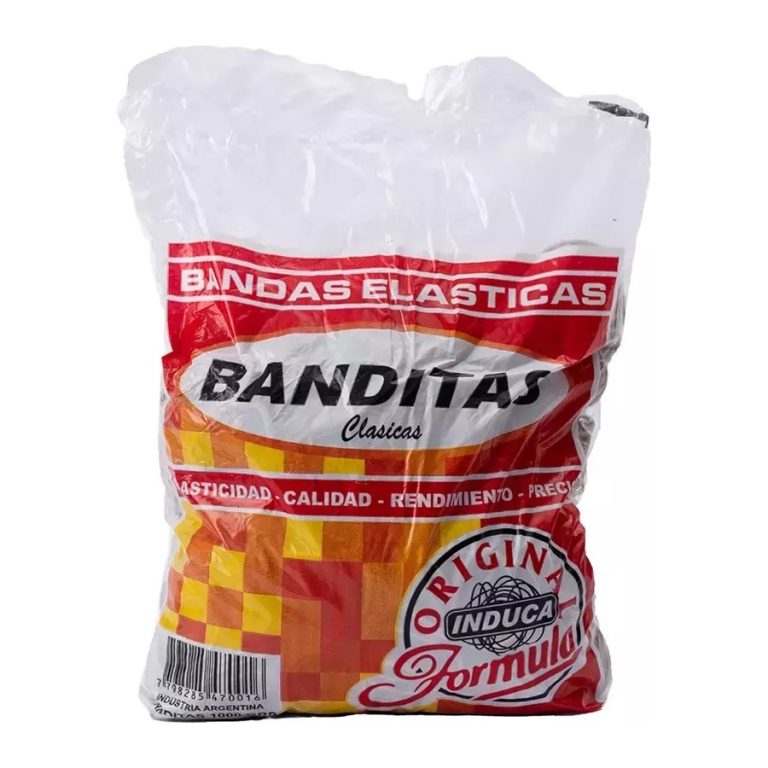 Bandas Elásticas de Caucho Induca 4 cm – Bolsa Mayorista x 1000 g (1 Kg)