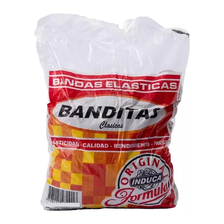 Bandas Elásticas de Caucho Induca 4 cm – Bolsa x 500 g (Medio Kilo)