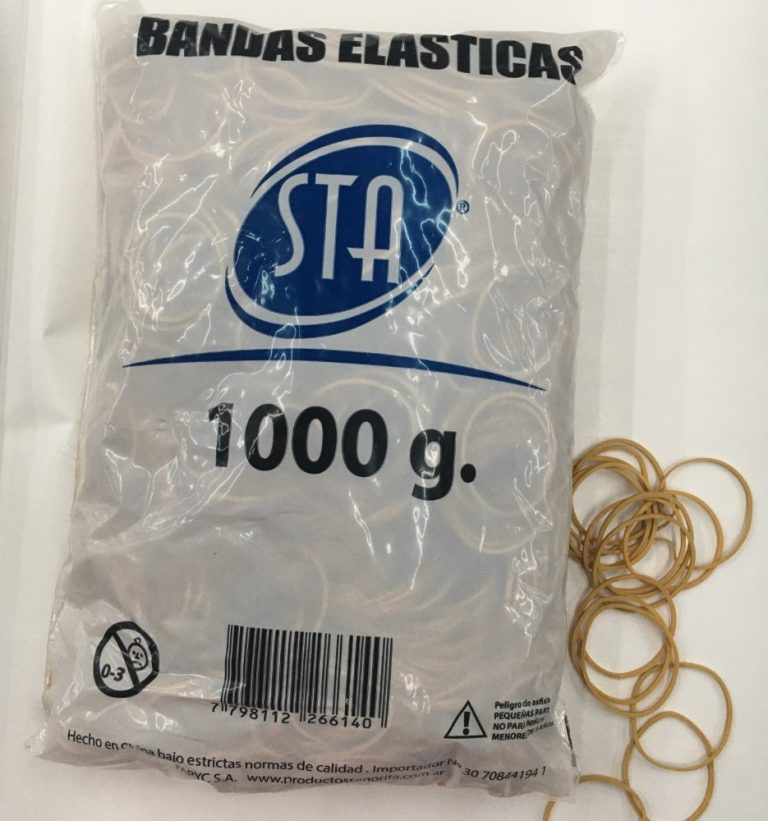 Bandas Elásticas de Caucho Induca 4 cm – Bolsa Mayorista x 1000 g (1 Kg)
