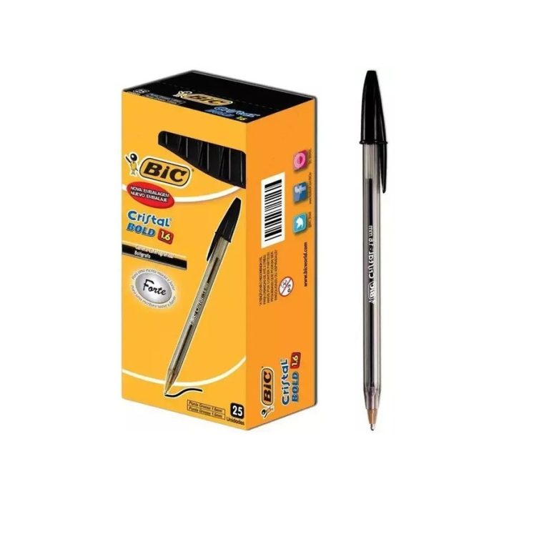 Bolígrafo BIC Cristal Bold Trazo Grueso 1.6mm Hexagonal Negro Intenso