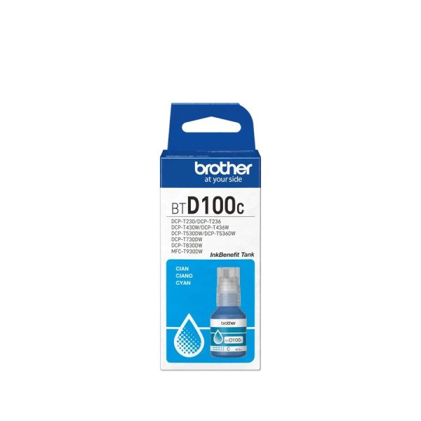 Botella de Tinta Original Brother BTD100 Color Cyan para DCP-T230 / T430W / T530DW / T730DW