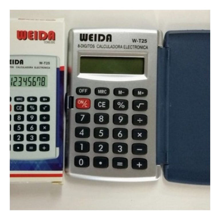 Calculadora Básica Compacta Weida W-T25 de 8 Dígitos Visor LCD