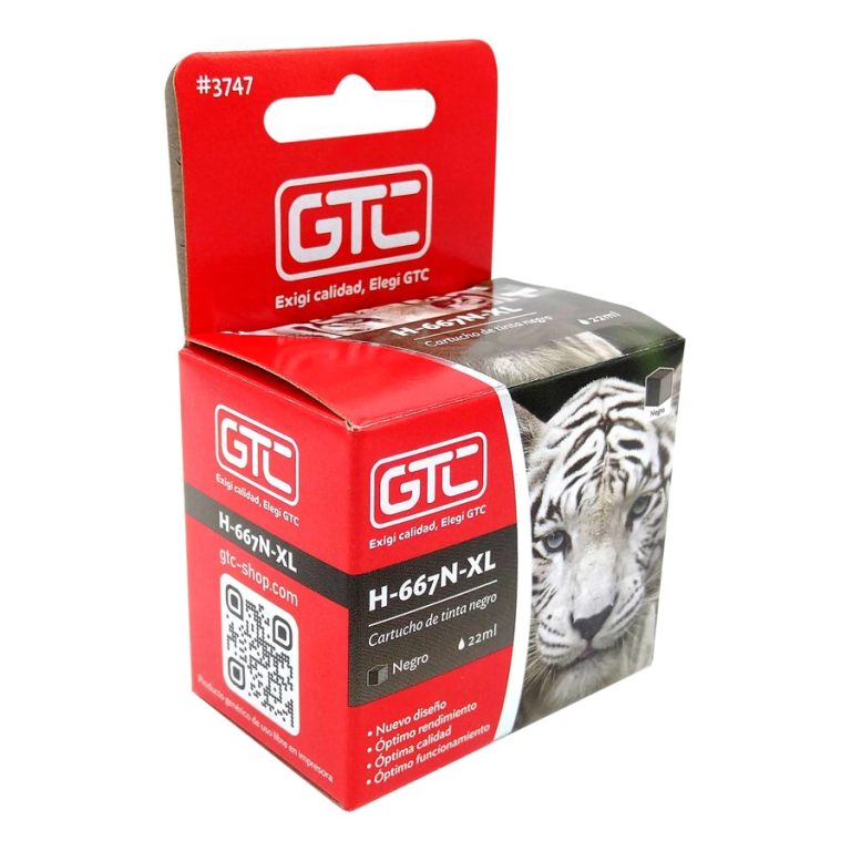 Cartucho de Tinta Alternativo GTC para HP 667XL Color Negro (215588961)