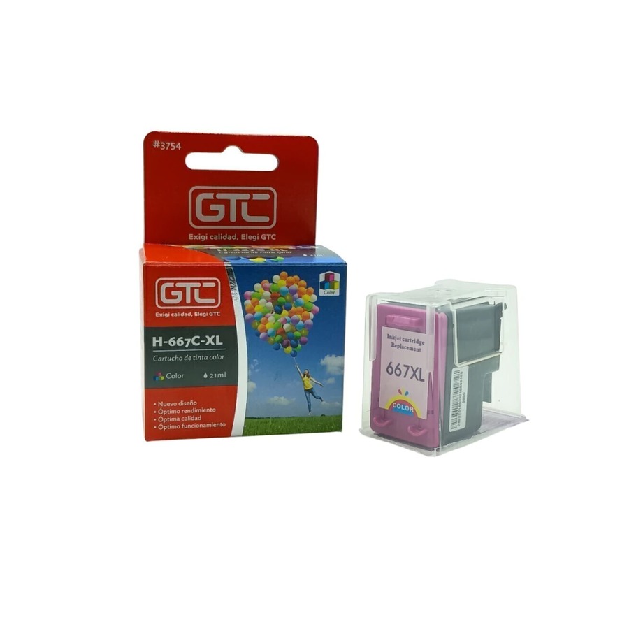 Cartucho de Tinta Alternativo GTC para HP 667XL Color Tricolor (Color) (28956315) Cartucho de Tinta Alternativo GTC para HP 667XL Color Tricolor (Color) (28956315)