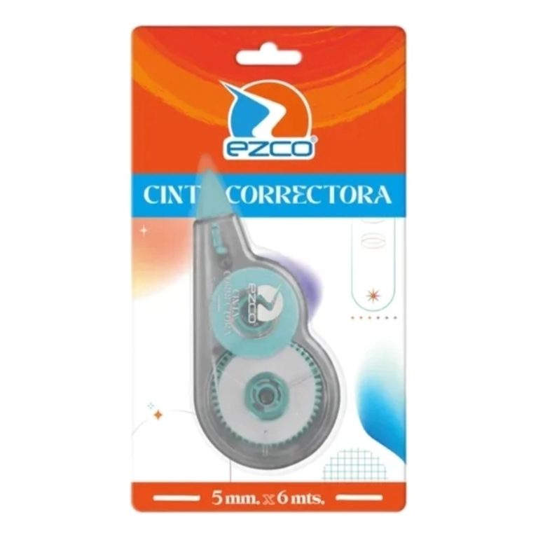 Corrector en Cinta Ezco 5 mm × 6 m Secado Instantáneo Cuerpo Transparente
