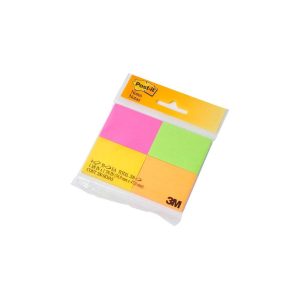 Notas Adhesivas Post-it 653 (38 × 50 mm) Colores Fluo Ultra – Pack x 4 Blocks de 100 Hojas