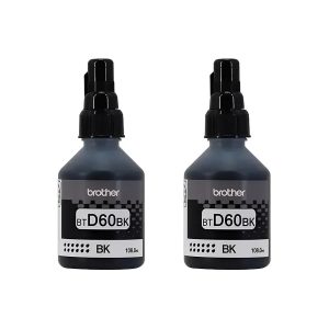Pack x2 Botellas de Tinta Original Brother BTD60BK Negro (BROBTD602PK)