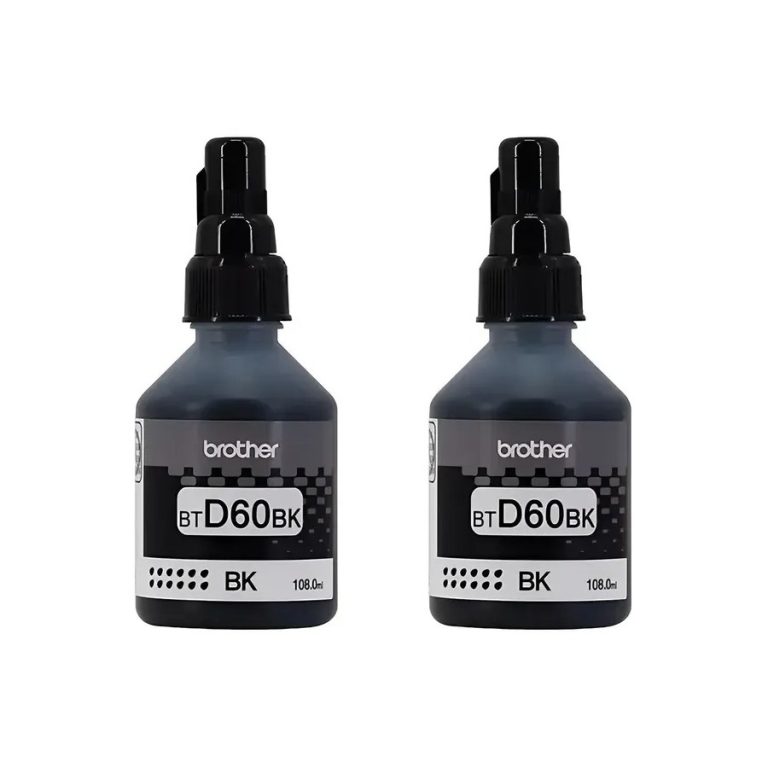 Pack x2 Botellas de Tinta Original Brother BTD60BK Negro (BROBTD602PK)