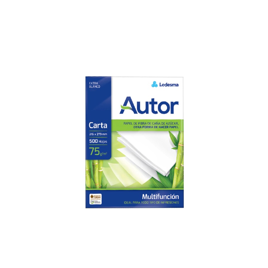 Resma de Papel Ledesma Autor Formato Carta (21,59 × 27,94 cm) 75g – 500 Hojas Resma de Papel Ledesma Autor Formato Carta (21,59 × 27,94 cm) 75g – 500 Hojas